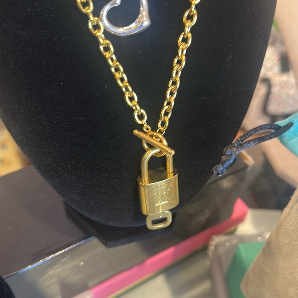 Authentic Louis Vuitton Lock N Key On Stainless Steel Chain